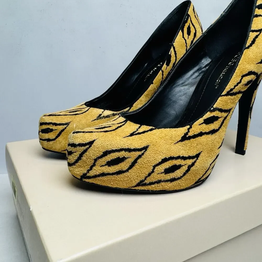 BCBGeneration BCBG Pumps Shoes Stiletto Women Size 6.5 M‎ Brown Black Zebra